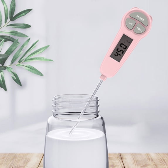 Werulen Digital Food Thermometer Instant Read, Stainless Steel Probe Water Thermometer Milk Thermometer, Kitchen Cooking Thermometer for Meat Candy Oil Deep Fry, BBQ Grill Baking Thermometer