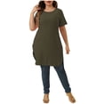 thumbnail image 1 of Werulen Dresses for Women 2023, Side Slit Tshirt Dresses Summer Round Neck Short Sleeve Plus Size Knee-length Womans Dresses, 1 of 4