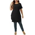 thumbnail image 1 of Werulen Dresses for Women 2023, Side Slit Tshirt Dresses Summer Round Neck Short Sleeve Plus Size Knee-length Womans Dresses, 1 of 5