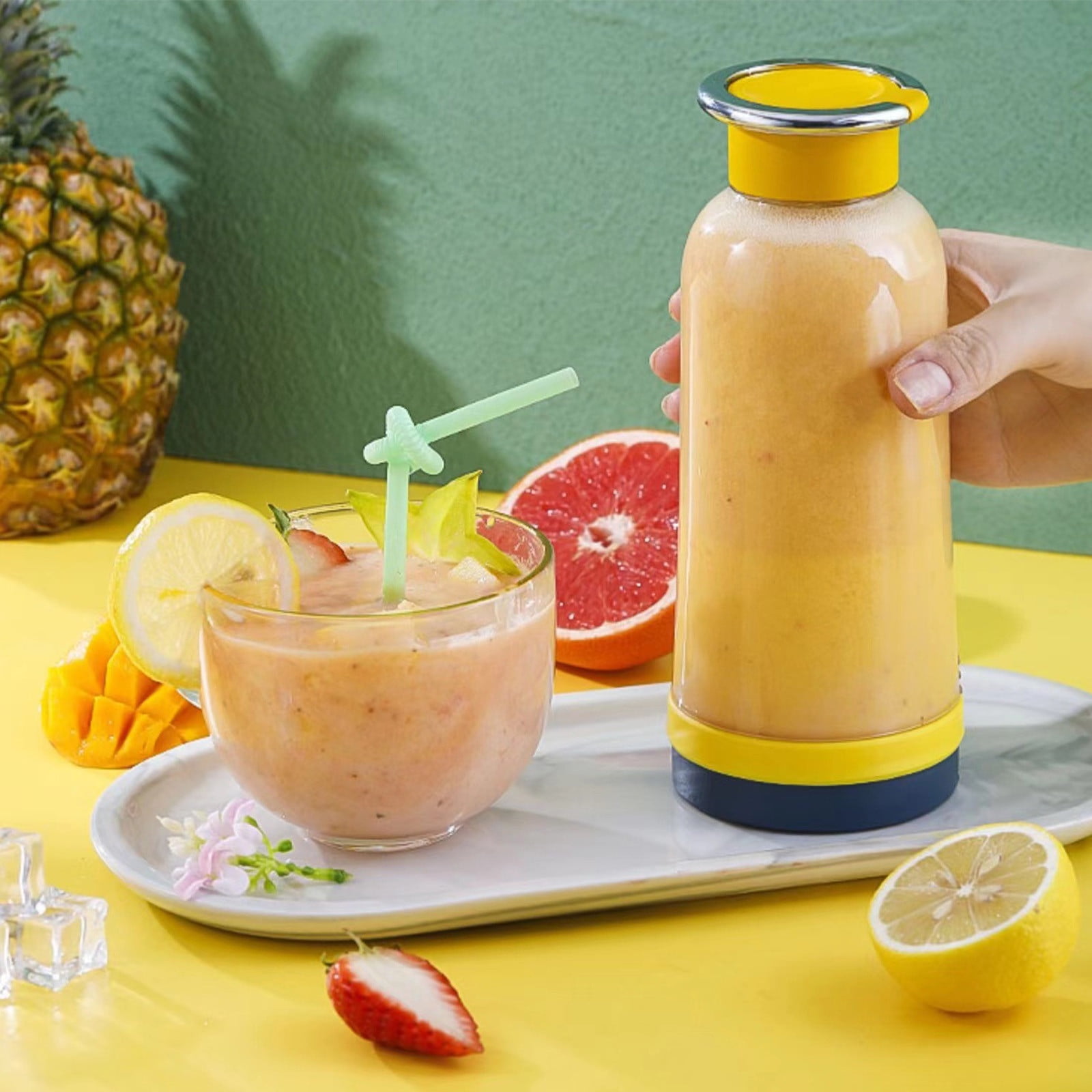 Werulen Electric Juicer Cup For Home Get It Today Portable Blenders, Personal Blenders For Shakes And, Fruit Juicer USB Rechargeable With 6 Blades, Handheld Blenders For Sports Travel And Outdoors