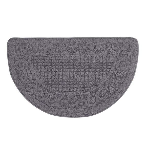 Werulen Entrance Semicircular Floor Mat, 24.8x15.7in Non-Slip Door Mat Durable Polyester Carpet, Indoor Outdoor Waterproof Rug for Bathroom Household Easy Clean, Solid Color Carpet Furniture