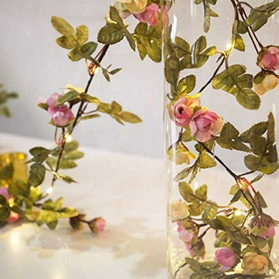 Werulen Fall Maple Leaves Garland 2M 20LED Battery Operated String Lights, Handmade Rattan Vine Fairy Lights for Bedroom Wall Decor, Autumn Thanksgiving Home Party Decoration