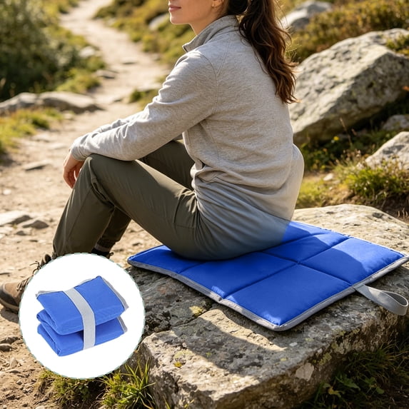Werulen Foldable Oxford Cloth Outdoor Seat Cushion, Portable Waterproof Camping Mat Hiking, Thick Soft Padding Stadium Bleachers, Lightweight Compact Seat Pad Picnic, Versatile Fishing Travel Cushion