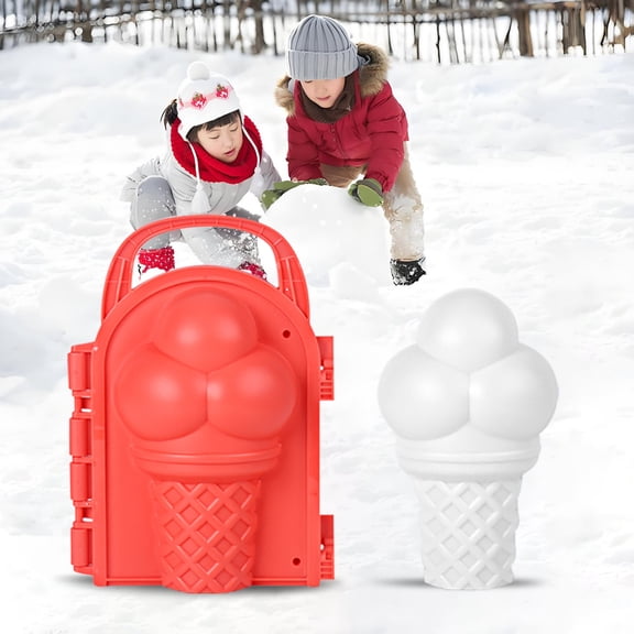 Werulen Ice Cream Snow MoldToy, 3-Piece Snowman Maker DIY Snow Play Kit forKids, Winter Outdoor Activity Set Snow Modeling Tools forChildren, Snowman BuildingToy