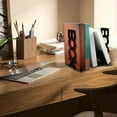 thumbnail image 1 of Werulen Metal Bookends 2 Pack, Heavy Duty Bookends for Shelves, Office Desk Book Organizer, Decorative Book Holder for Books Files Notebooks, Sturdy Metal Bookends for Home Office Library, 1 of 7