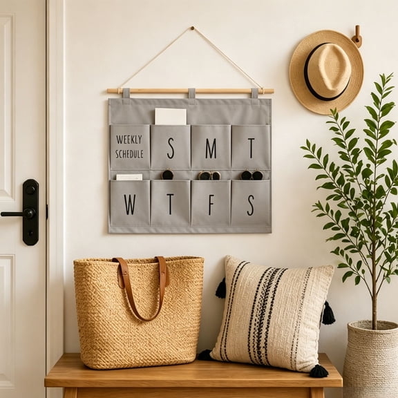 Werulen Multi Pocket Wall Hanging Organizer Foldable, Bathroom Bedroom Kitchen Door Back Storage, Wall Mount Multifunctional Hanging Pouch, Home Small Item Sorting Bag, Whole House Storage Supply