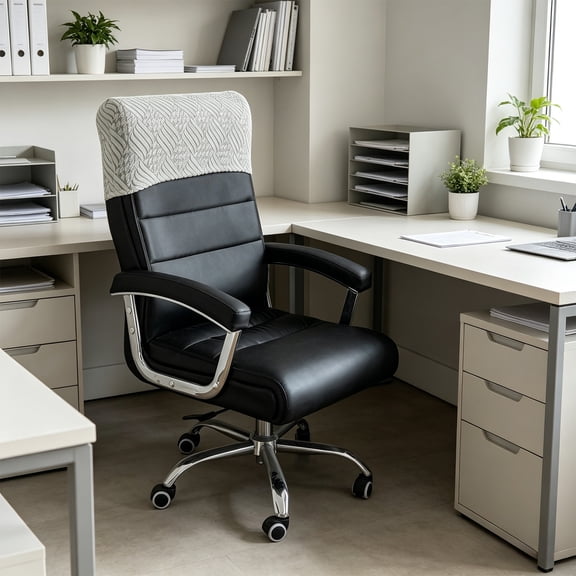 Werulen Office Chair Back Half Cover Hood,Boss Chair Dustproof Back Protector Sleeve,Computer Chair Back Surface Protection Accessory,Home Office Chair Long Lasting Cover,Durable Furniture