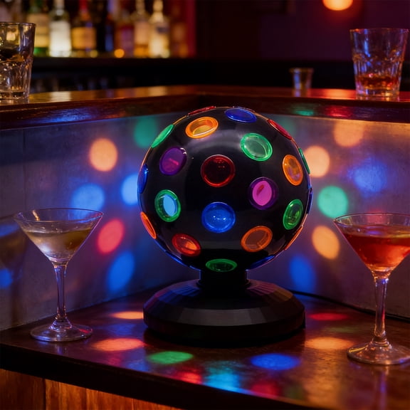 Werulen Party Flash Ambient Light, 7 Color Rotating Disco Stage Light, Dance Party Strobe Lamp, Decorative Strobe Light for Home Parties Bars Clubs and Holiday Celebrations