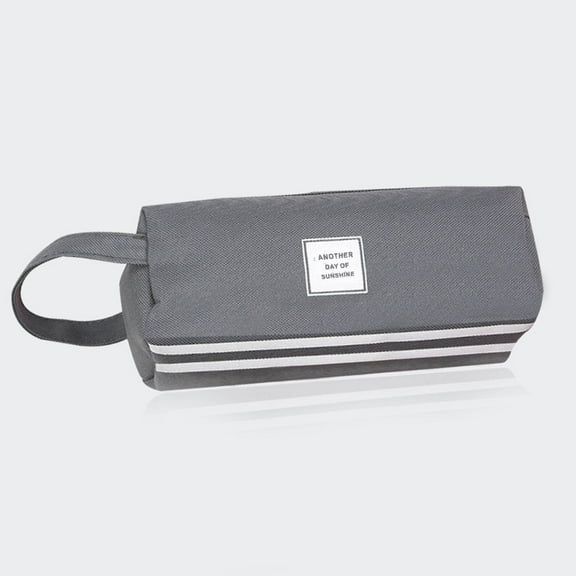 Werulen Portable Large Capacity Double Layer Pencil Case, Canvas Fabric Zipper Pouch for Pens Pencils Rulers, 40 Pen Organizer for Study Artists Office Supplies, Multifunctional Study Stationery