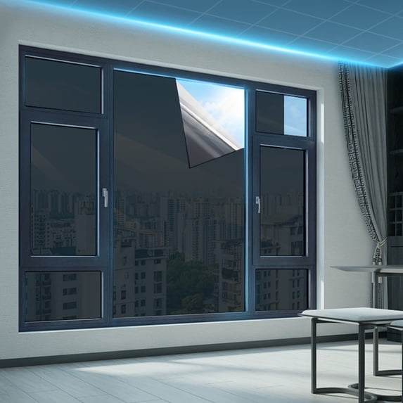 Werulen Reflective Window Film Heat Control Window Tint, Self-Adhesive Daytime Privacy Film for Home Office, UV Blocking Window Covering, Sun Protection Thermal Insulation Window Treatment