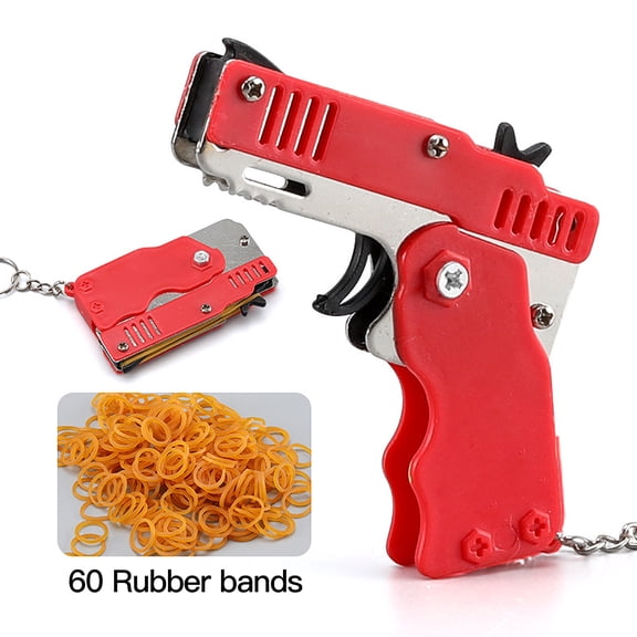 Werulen Rubber Band GunToyforBoys, Metal Burst Slingshot Launcher with 60 Rubber Bands, Outdoor Indoor Shooting Game, Cool Handheld CatapultToy, Fun Interactive Competition Gift forKids