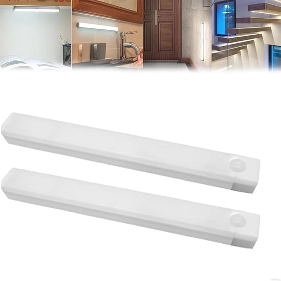 Werulen Smart Sensor LED Motion Sensor Night Light, Magnetic Rechargeable LED Lights Punch-Free Installation, Warm White Cool White Adjustable Lighting for Closet Cabinet Stairway, Cordless Battery