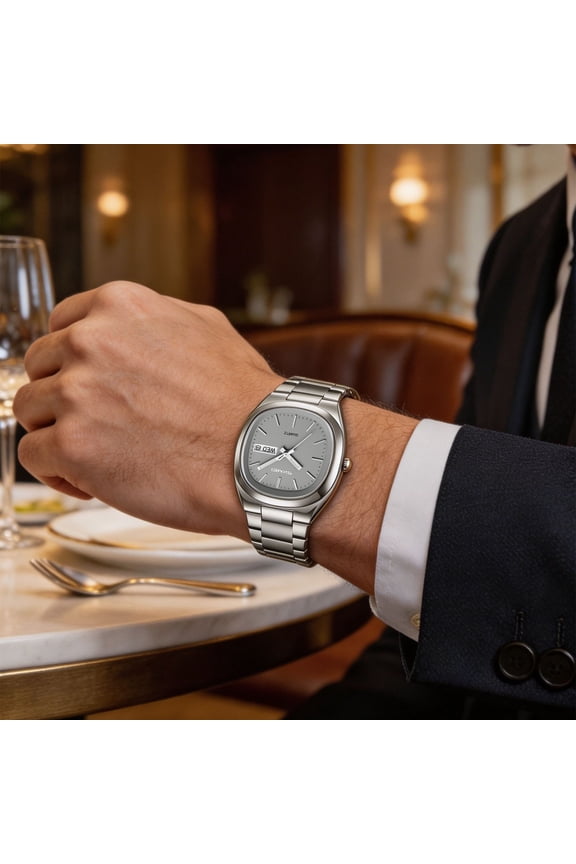 Stainless Steel Couple Quartz Watch Set,Multi Function His Hers Wristwatch for Daily Office,Casual Fashion Watch,Timeless Style Accessory,Durable Timepiece