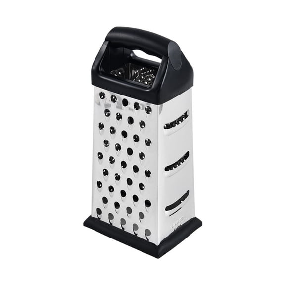Werulen Stainless Steel Four-Sided Grater 9 Inch, Multi-Function Kitchen Grater for Cheese Vegetables Fruits, Four-in-One Grater Shredder Slicer, Heavy Duty Food Grater for Cooking Baking