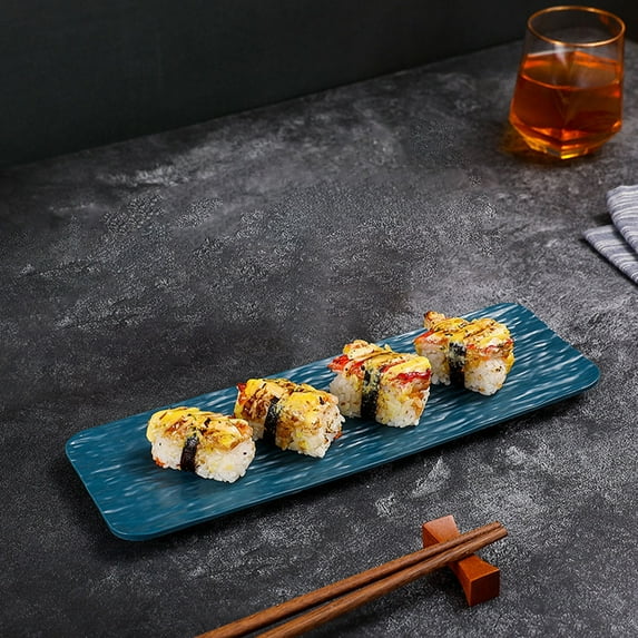 Werulen Sushi Platter, -Piece Long Rectangle Plastic Tray for Party Food Serving, Durable Cake and Appetizer Display Dish, Entertaining Serving Plates for Buffet and Catering
