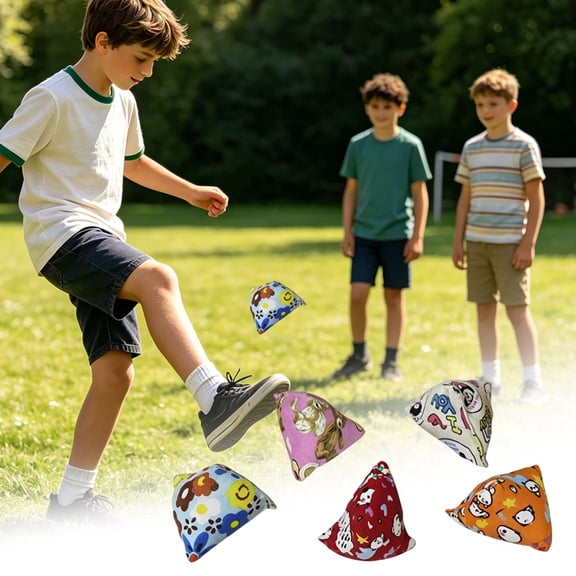 Werulen Thick Canvas Kick Sack Durable Random Print, Outdoor Lawn Traditional Throwing Game, Parent Child Interactive Fitness Toy, Classroom Activity Fun Supply, Outdoor Leisure Game Essential