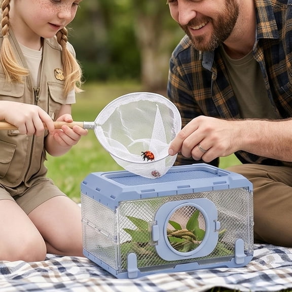 Werulen Transparent Foldable Critter Observation Case Air Permeable Wall, Outdoor Biological Exploration, Insect Box, Observation Container, Science Tool