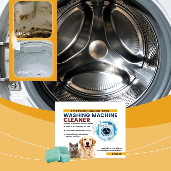 Werulen Washing Machine Cleaning Sheet,Powerful Descaling Deodorizing Style,Household Laundry Machine Care,Appliance Deep Cleaning Stain Remover,12PCS Laundry Machine Fresh Sheet
