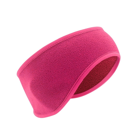 Werulen Winter Fleece Earband Headband, Stretchy Ponytail Ear Warmers for Women Men, Thermal Head Wrap for Running Cycling Hiking, Cold Weather Sports Headband, Cozy Winter Headgear
