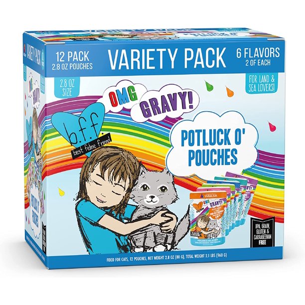 Weruva B.F.F. OMG Best Feline Friend Oh My Gravy!, Variety Pack