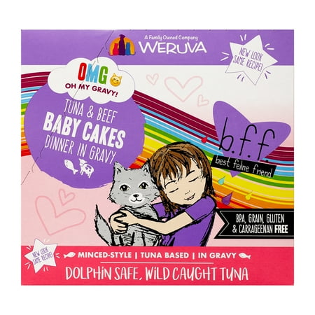 Weruva BFF Grain-Free Tuna & Beef Baby-Cakes Recipe Wet Cat Food, 3 Oz