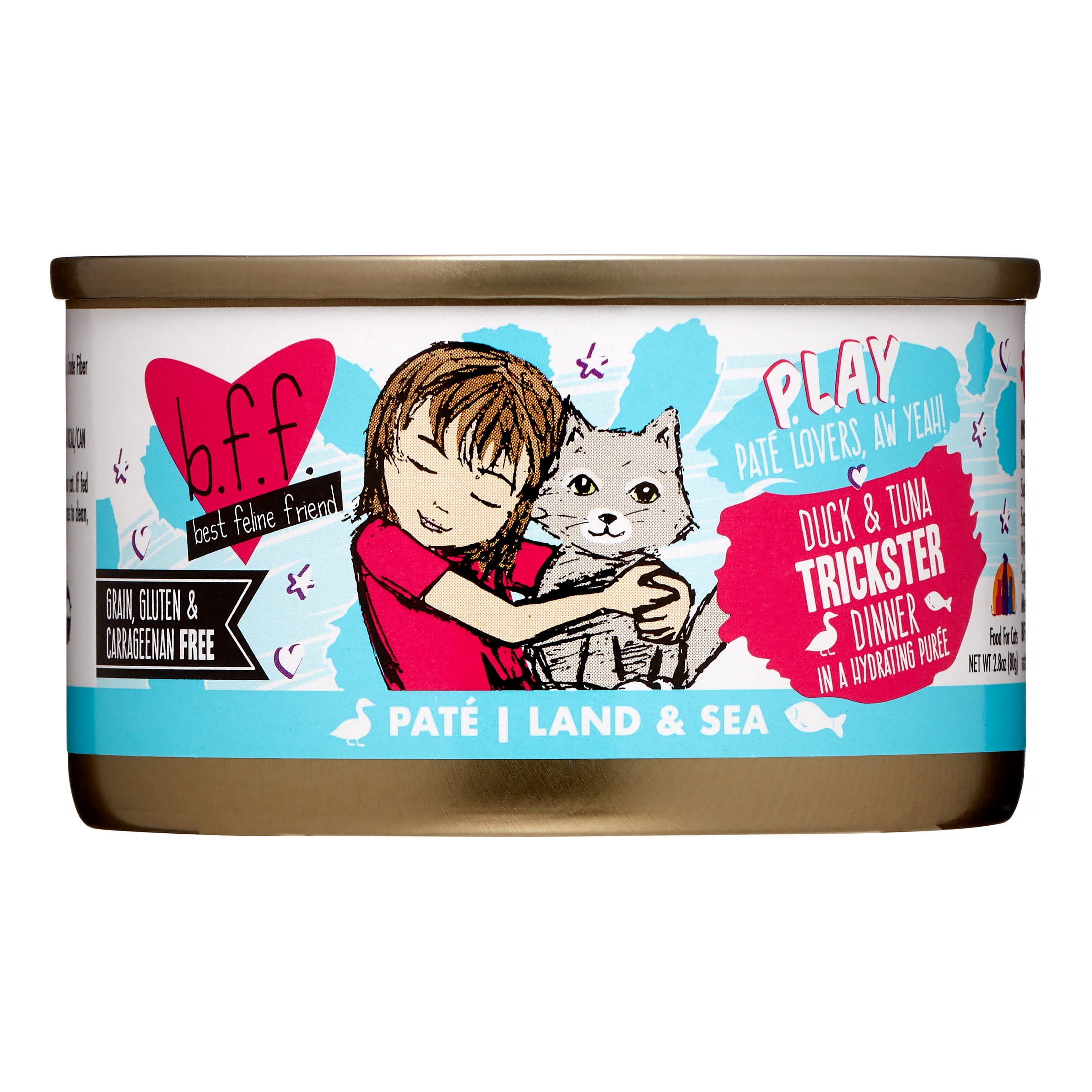 Weruva BFF PLAY Trickster Duck & Tuna in a Hydrating Puree Pate Wet Cat