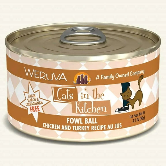 Weruva Cats in the Kitchen, Fowl Ball with Chicken  Turkey Au Jus Cat Food