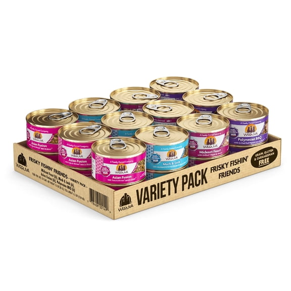 Weruva Classics Frisky Fishin' Friends Variety Pack Wet Cat Food, 3 oz., Count of 24