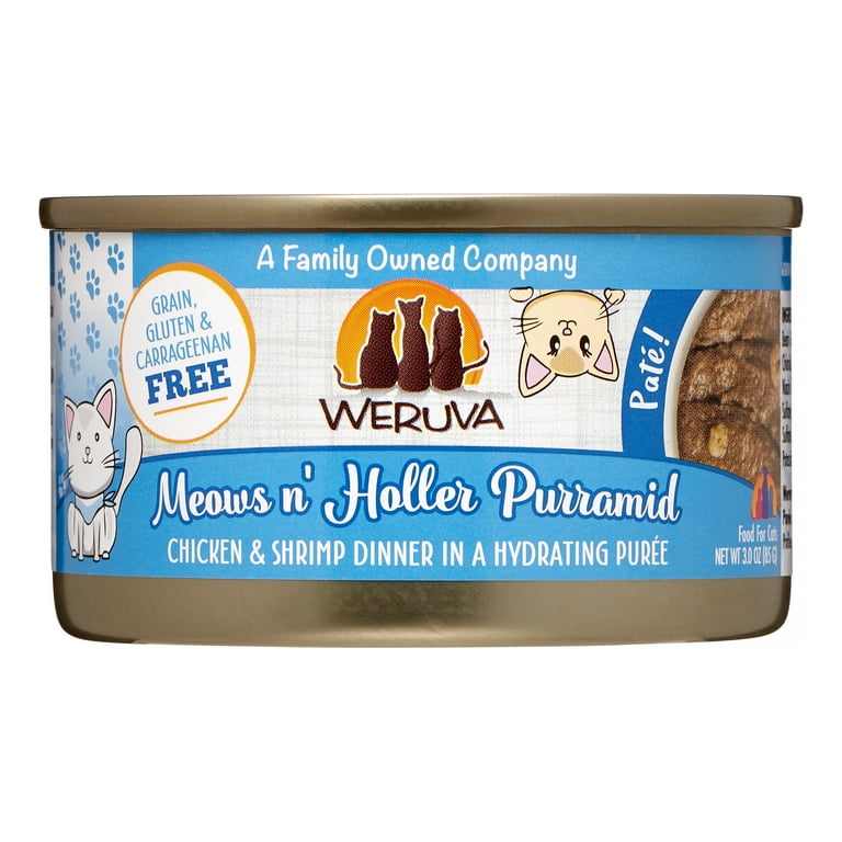 Weruva Classic Cat Pate Meows n' Holler PurrAmid with Chicken & Shrimp Canned Cat Food Weruva Classic Cat Pate Meows n' Holler PurrAmid with Chicken & Shrimp Canned Cat Food