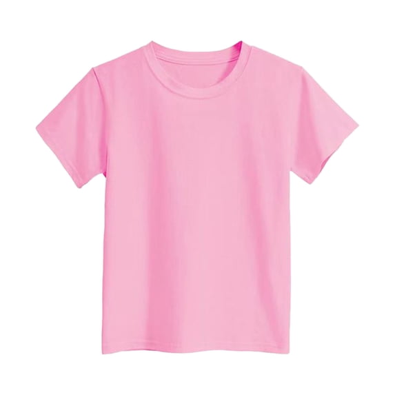 Weryoung Baby Boy Girls Colorful Letter Embroidery Short Sleeve T Shirt Round Neck Spring Autumn Clothes Girls Sweet T-Shirts,Pink,3-4 Years