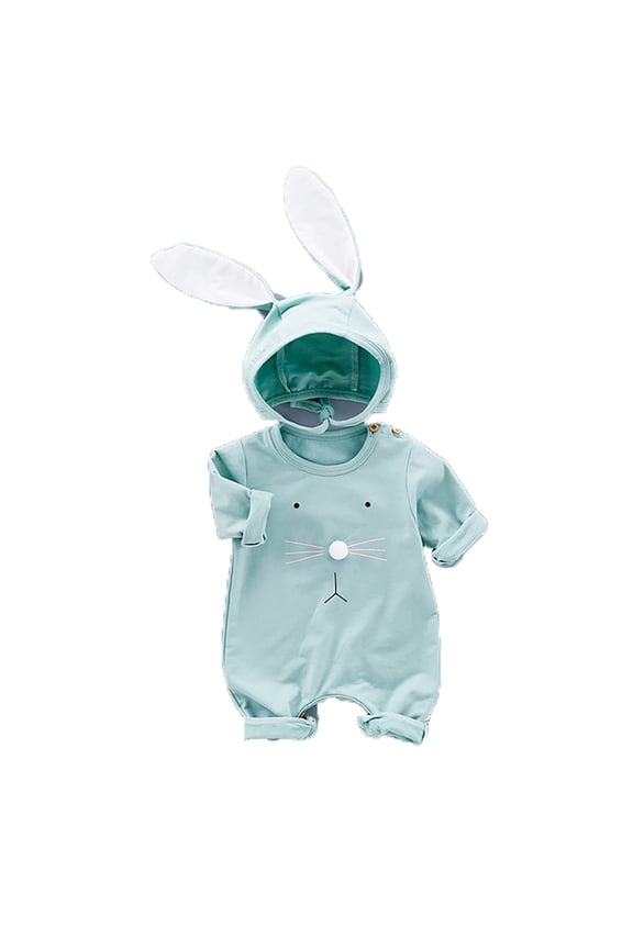 Girls Fairy Baby Easter Bunny Romper Baby Boys Girls Romper With Rabbit Hat Cap Leisure Onesie,Mint Green,3-6 Months