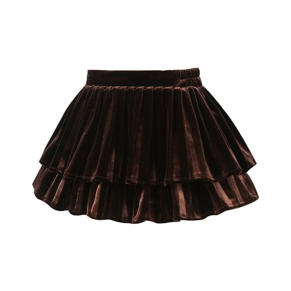 Weryoung Girls Wool Cake Dresses For Short Dresses Short Pleated Dresses Children Half Dresses Girls Classic Ball Gown,Coffee,3-4 Years