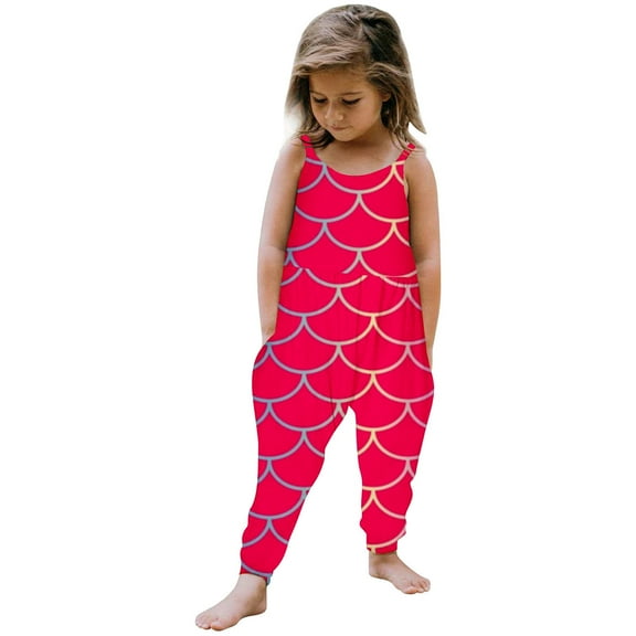 Weryoung Toddler Baby Girls Casual Personality Prints Jumpsuit Sleeveless Romper Onesie Girls Sweet Bodysuits,Hot Pink,2-3 Years