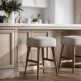 thumbnail image 1 of Wes Mid-Century Modern Boucle Upholstery Backless Counter Barstool (Set of 2), 1 of 7