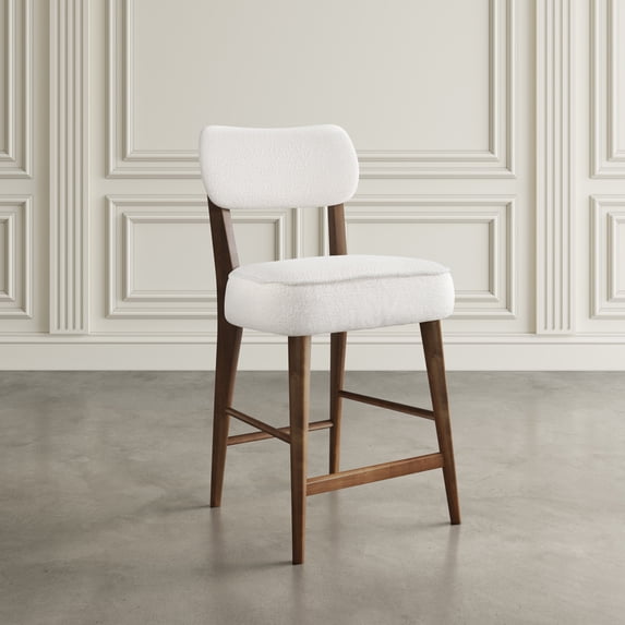 Wes Mid-Century Modern Boucle Upholstery Counter Barstool (Set of 2)