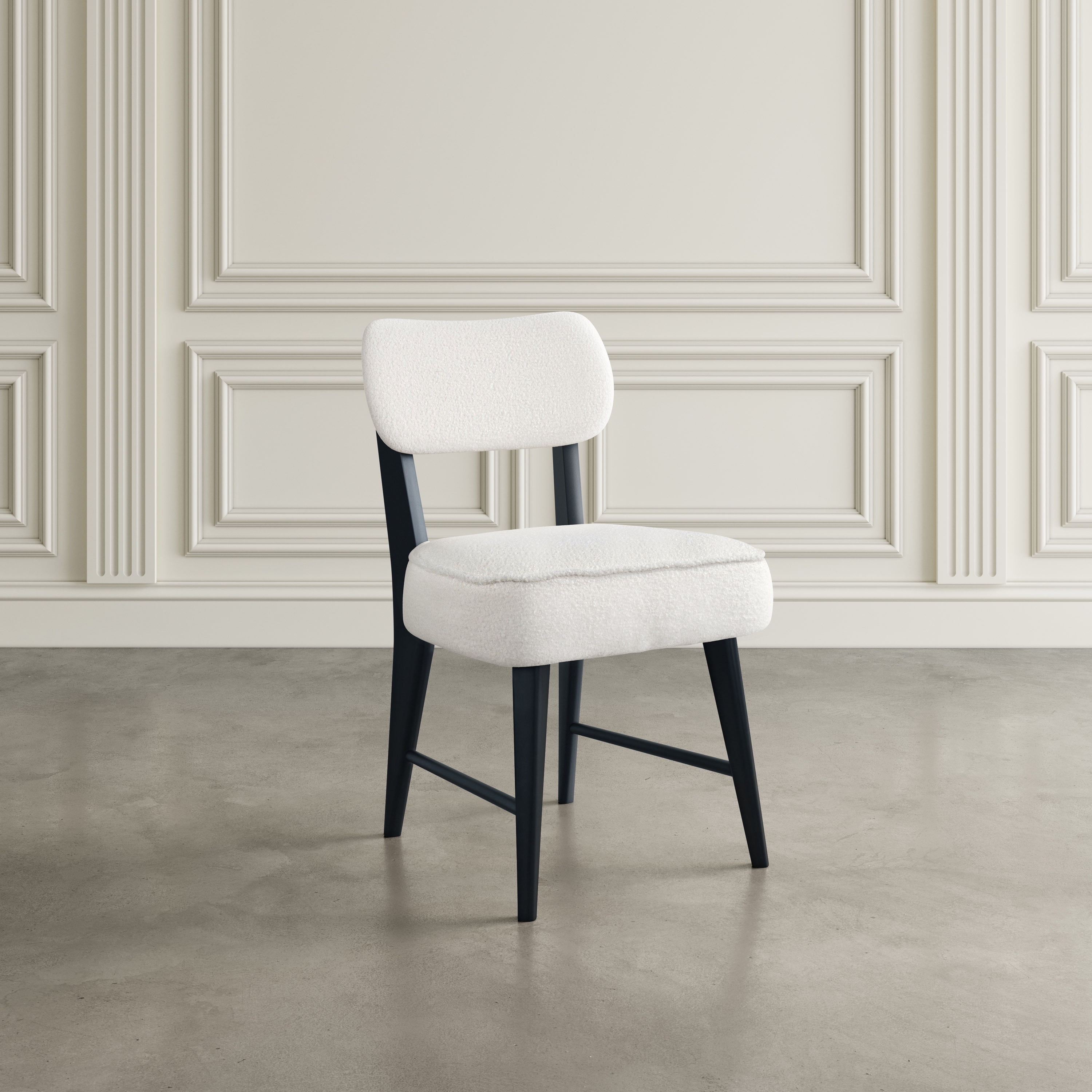 Wes Mid-Century Modern Boucle Upholstery Dining Chair (Set of 2)