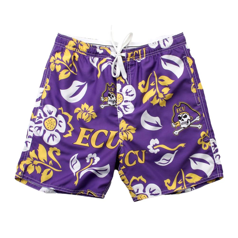 Wes and Willy Men's ECU East Carolina University Swim Trunks Floral