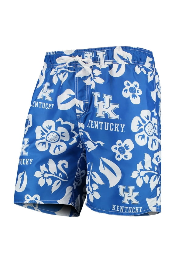 Men's Wes & Willy Royal Kentucky Wildcats Floral Volley Swim Trunks