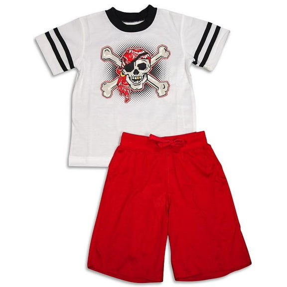 Wes and Willy Toddler Boys Short Sleeve Pajamas Male Lounge Sleep Sets White 2