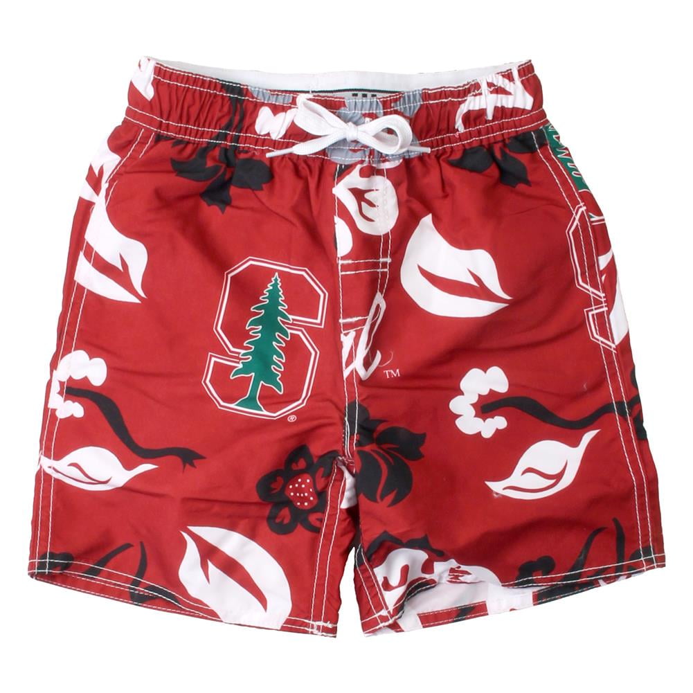 Wes and Willy Youth Stanford University Swim Trunks Boys Floral Swim