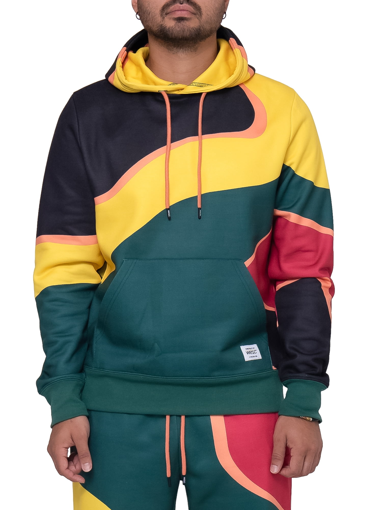 パーカー・フーディ WeSC / TOPOGRAPHY PULL OVER SWEAT HOODIE UNISEX WeSC men's Topography Colorblock Fleece Hoodie - Walmart.com