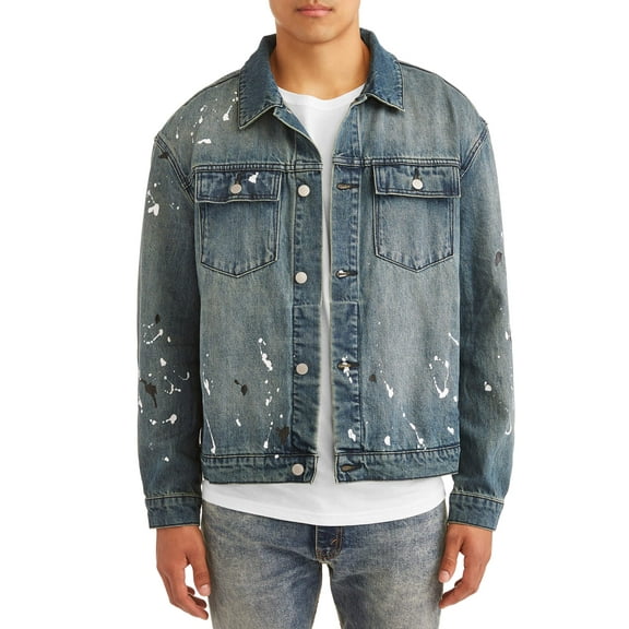 Wesc Men's Denim Paint Splatter Jacket