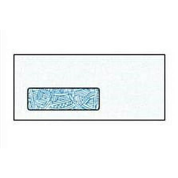 Wesco Business Security Envelopes, No. 10 (4-1/8" x 9-1/2") White Vellum w Blue Security Tint 24 lb (SFI Certified), Diagonal Seams, Poly Window (1-1/8" x 4-3/4") - Box of 500