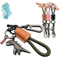 thumbnail image 1 of Weseecase Keychain - DinoClip Keychain for Backpack, Aluminum Alloy Dinosaur Charm Paired with a Hand-Woven Bracelet, 1 of 8