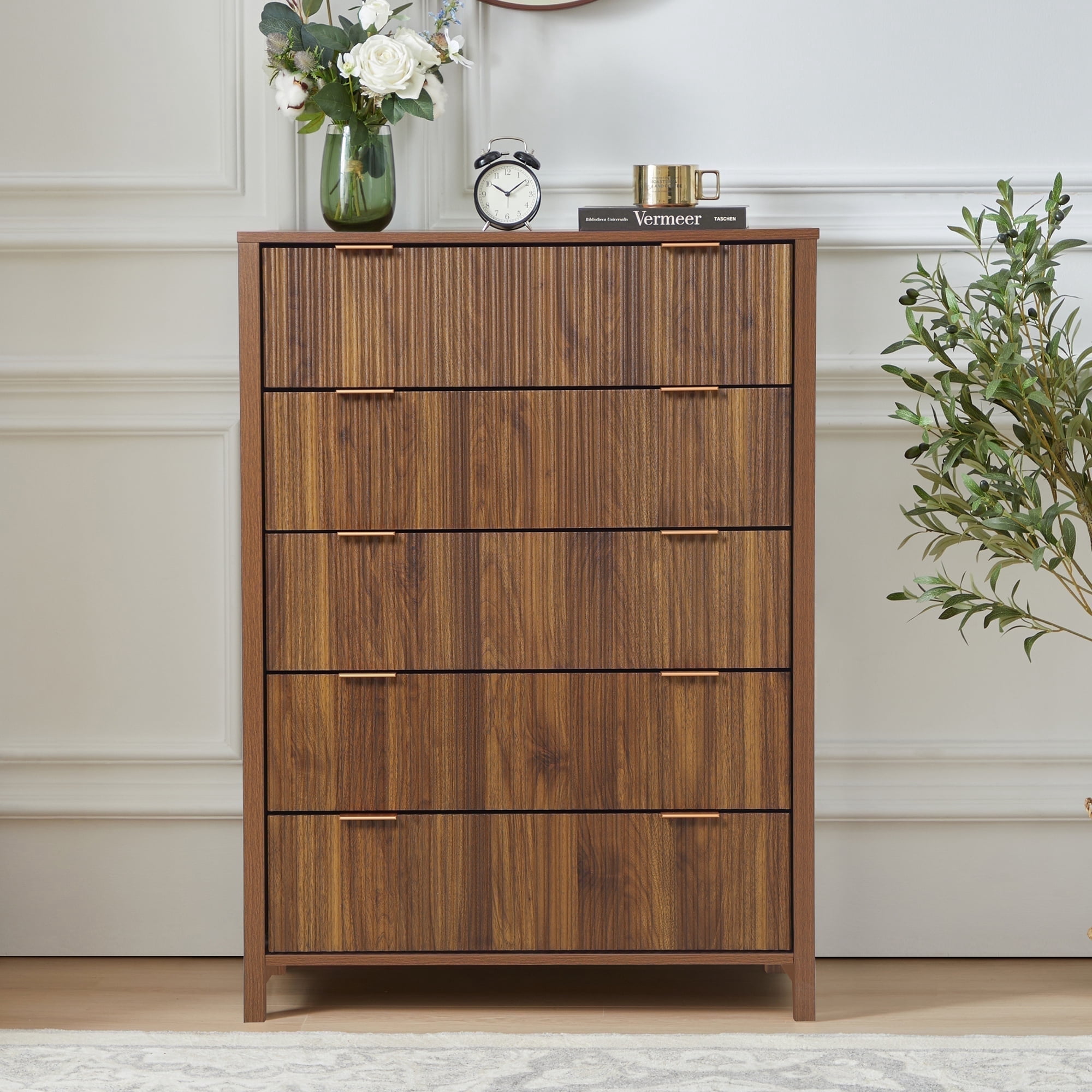 Weselon 5 Drawer Dressers for Bedroom, Modern Closet Chest of Drawers ...