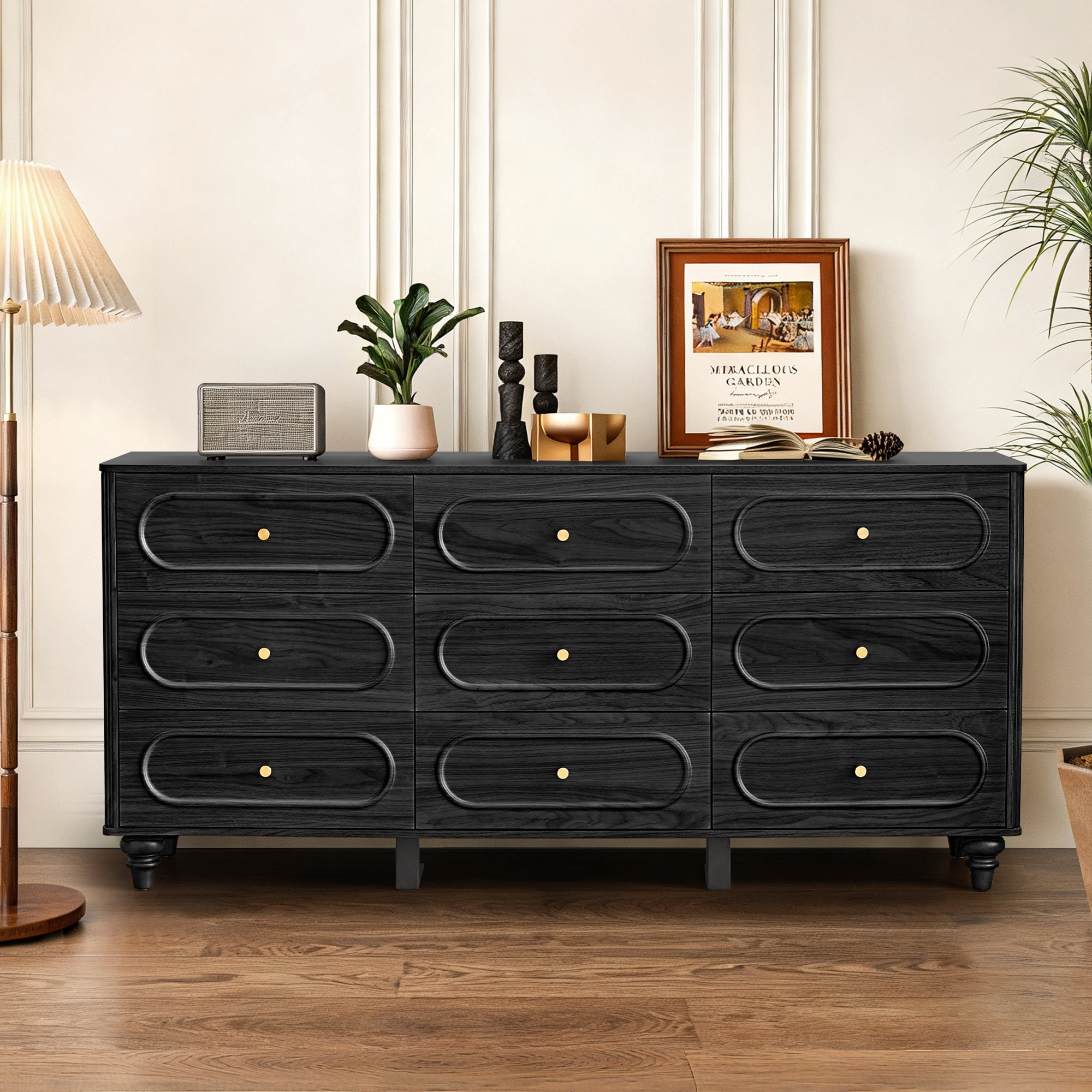 black dresser pottery barn Lendon 6 Drawer Dresser, Black by Four Hands  High Fashion Home