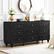 walmart mid century modern dresser JOINICE,Mid Century Modern Dresser,6 Large Wooden Drawers for Bedrooms,Living Room,Hallway,Cherry