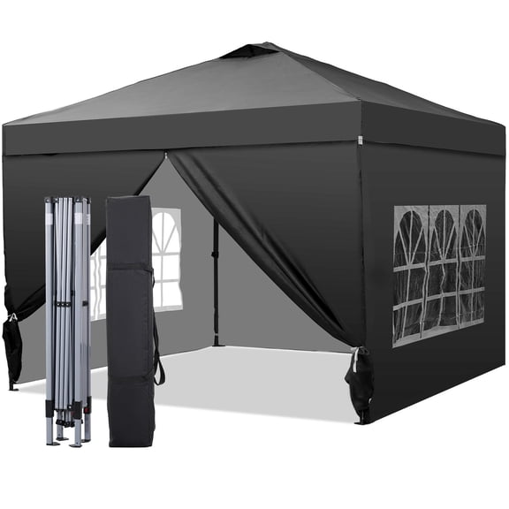 Wesfital Canopy Tent, 10x10 Manual Pop Up Canopy with 4 Sidewalls, Portable Outdoor Canopy Tent with Carrying Bag, Easy Setup Canopy for Outdoor Events