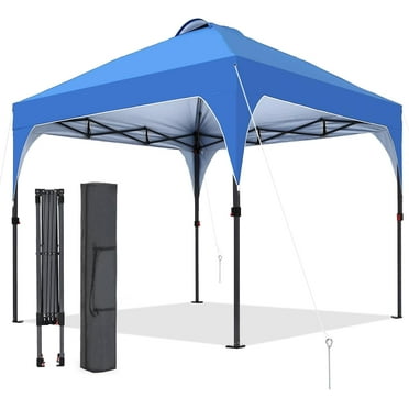 Wesfital 8x8 ft Outdoor Pop Up Canopy Gazebo Canopy Tent Portable Shade Instant, Blue