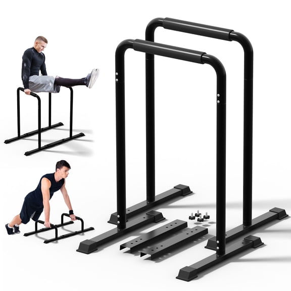 Wesfital Adjustable Dip Bars, 980LBS Heavy Duty Parallel Bars for Calisthenics, Elevated Dip Station with Tool-Free Assembly, Space-Saving Home Gym Workout Equipment